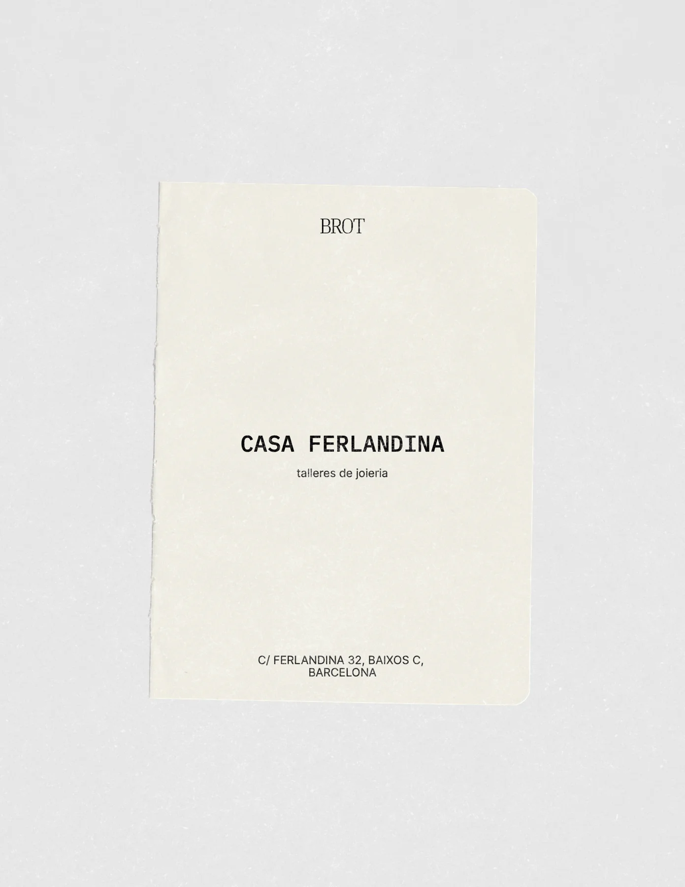 Cuadernillo de Casa Ferlandina sobre papel