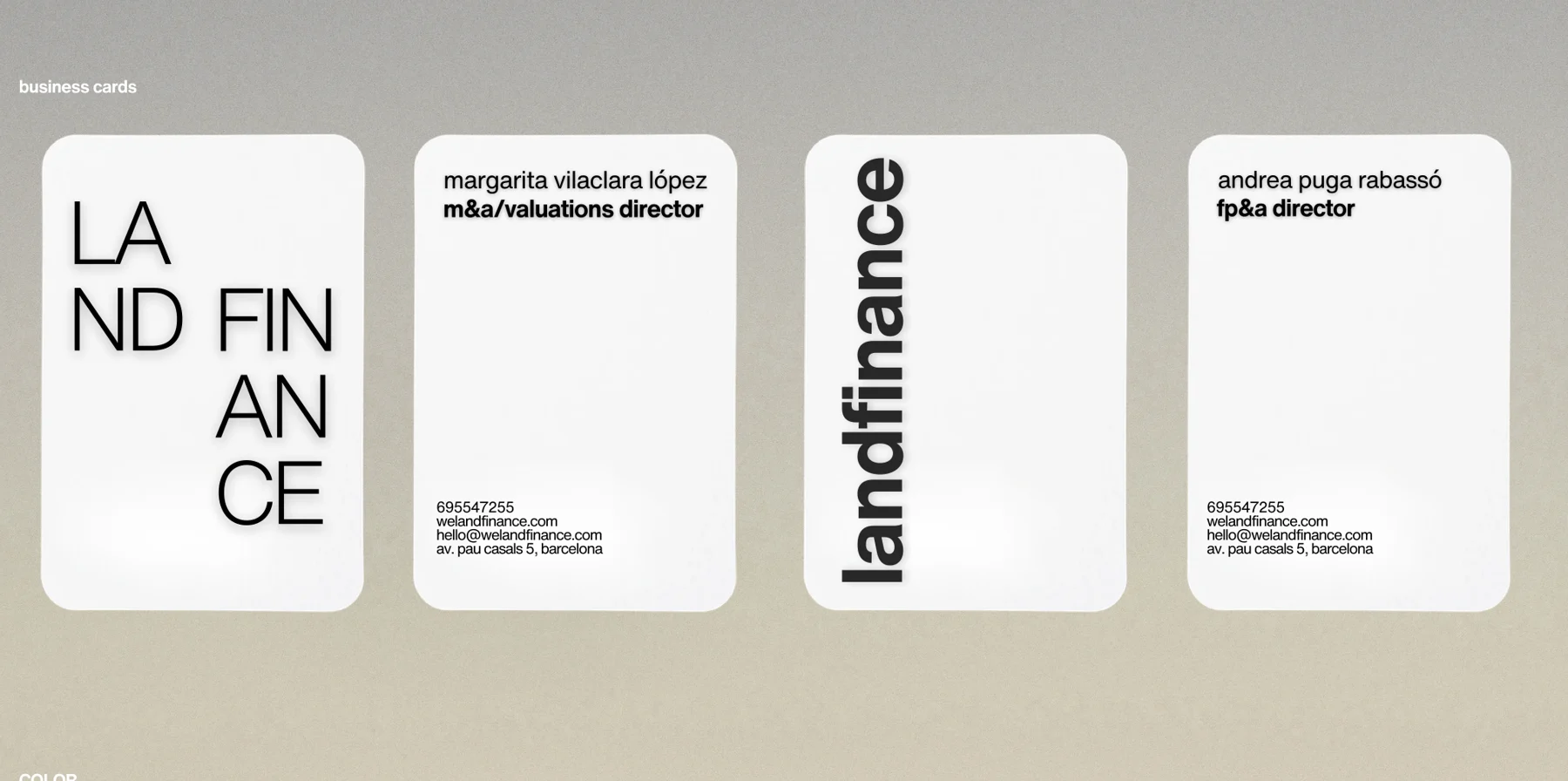Tarjetas de visita de Landfinance