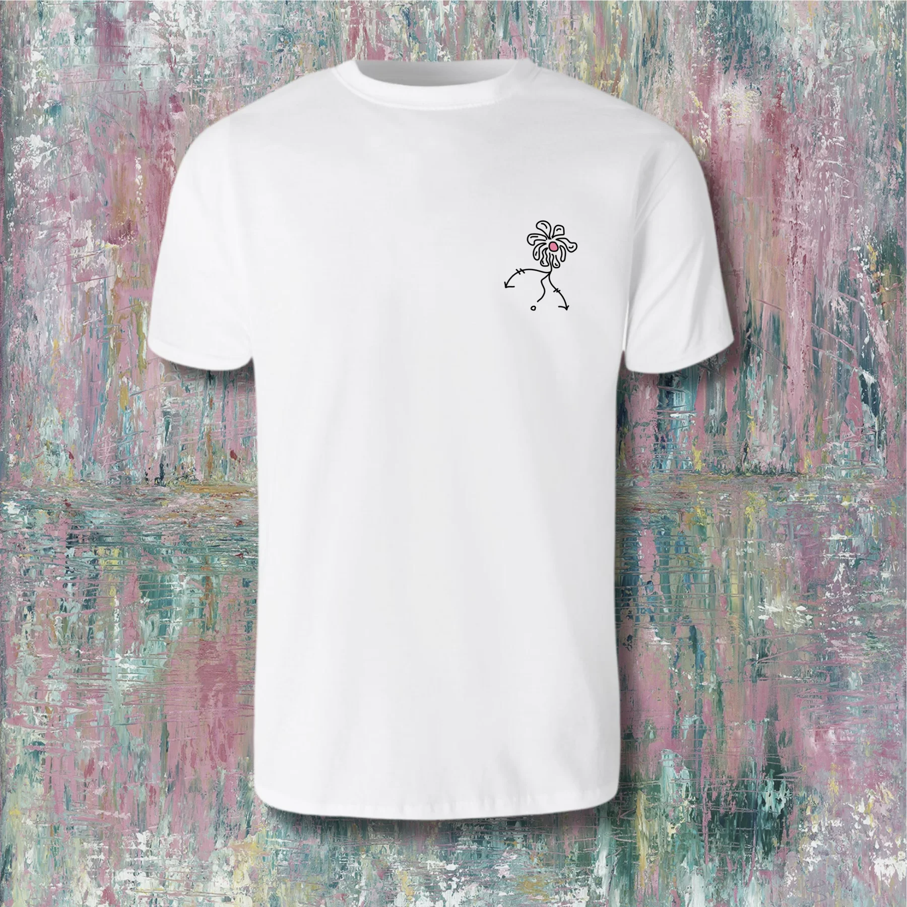 Camiseta You have been polinizado sobre un fondo pintado a mano